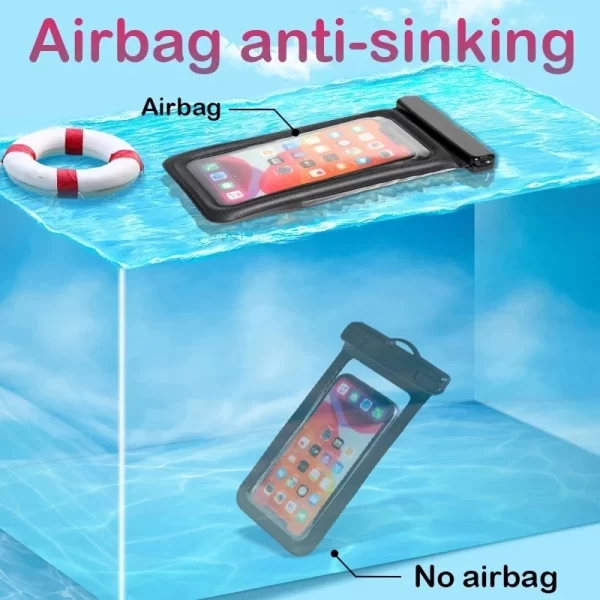 Floating Transparent Waterproof Swim Pouch Phone Case Bag For 5.2-6.4 Inch Mobile Phones Universal Touchscreen Protector Cover - Image 4