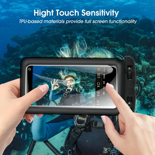 Floating Transparent Waterproof Swim Pouch Phone Case Bag For 5.2-6.4 Inch Mobile Phones Universal Touchscreen Protector Cover - Image 6