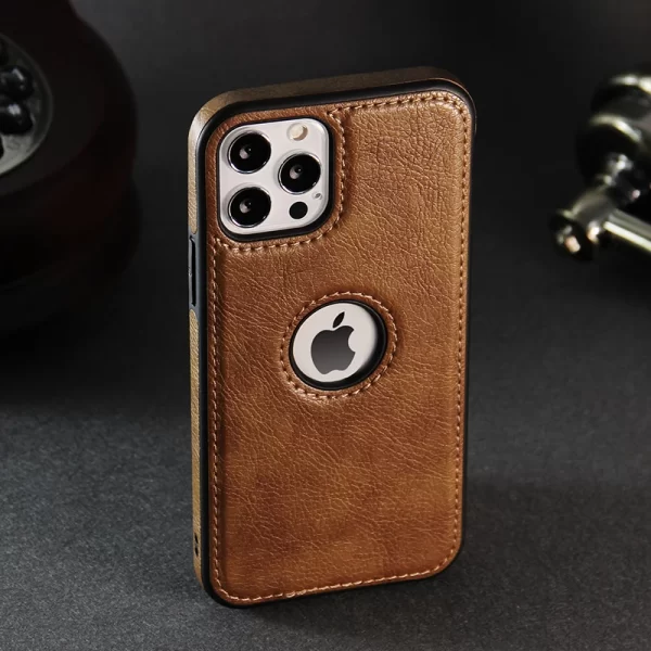 Cell Phone Case High Quality PU Leather Mobile Phones Cases for iPhone 11 12 13 14 15 Pro Max X XR Black Luxury Business Cover - Image 4