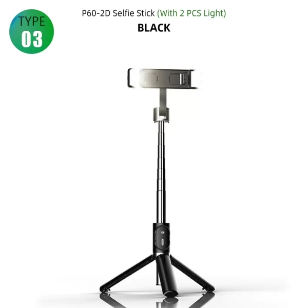 Portable Wireless Bluetooth Selfie Stick Tripod with 2 Fill Light Foldable Mini Phone Stand Holder Tripod for Mobile Smartphone - Image 8