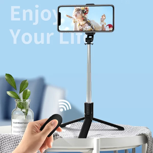 Cell Phone Selfie Stick Tripod Bluetooth Remote Wireless Selfi Stick Phone Holder Stand with Beauty Fill Light Smart Phone Tools - Image 2