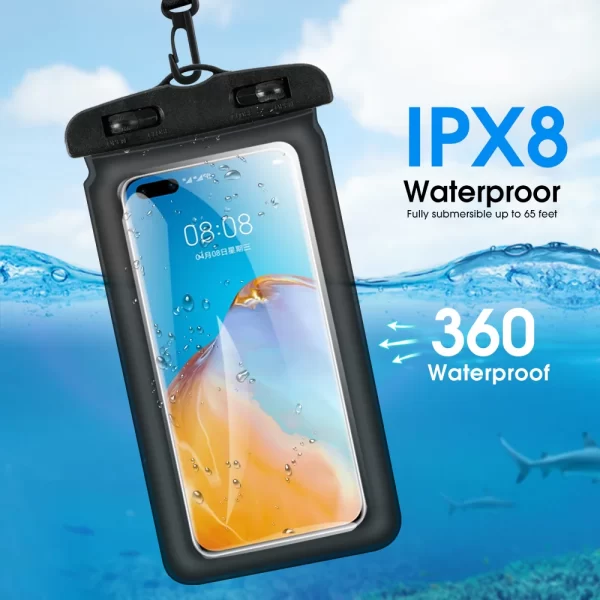 Floating Transparent Waterproof Swim Pouch Phone Case Bag For 5.2-6.4 Inch Mobile Phones Universal Touchscreen Protector Cover - Image 3