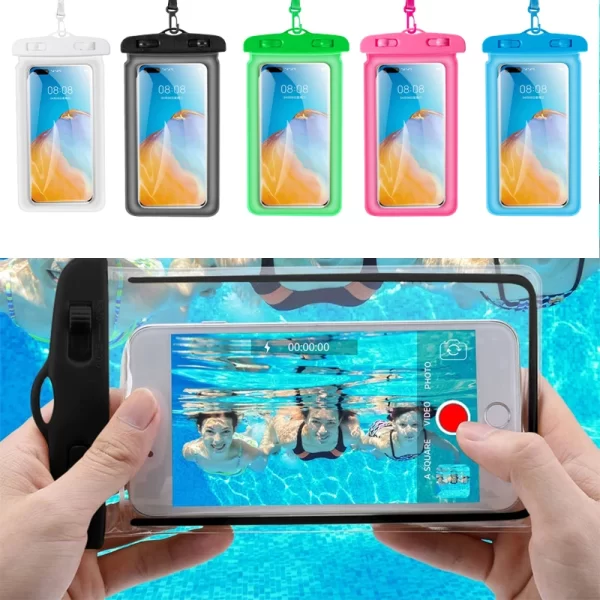 Floating Transparent Waterproof Swim Pouch Phone Case Bag For 5.2-6.4 Inch Mobile Phones Universal Touchscreen Protector Cover - Image 7