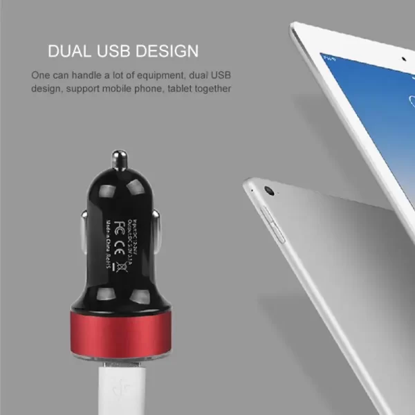 USB Car Charger Fast Charging Dual USB Adapter Cigarette Lighter LED Voltmeter for all Types of Mobile Phones - Image 12