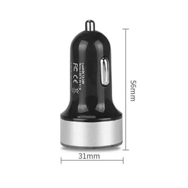 USB Car Charger Fast Charging Dual USB Adapter Cigarette Lighter LED Voltmeter for all Types of Mobile Phones - Image 6