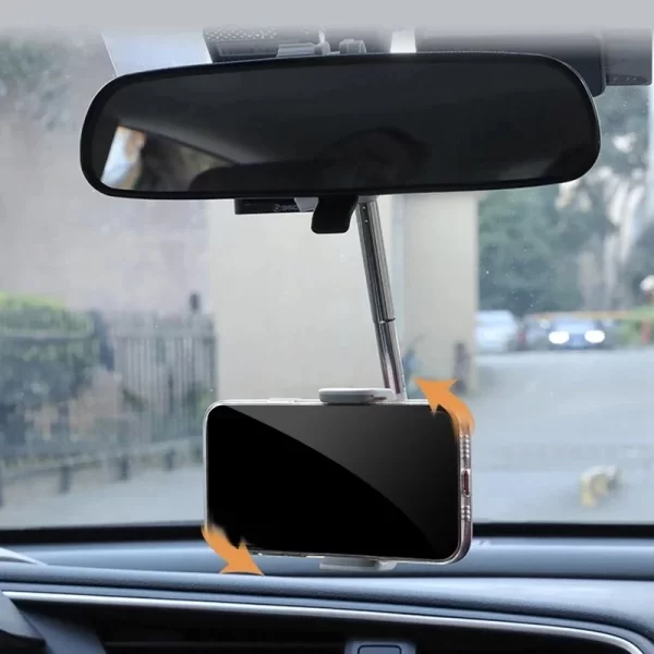 Universal Car Phone Holder 360 Degrees Rotating Car Rearview Mirror Mount GPS Phone Holder for 47mm-71mm Wide Mobile Phones - Image 3