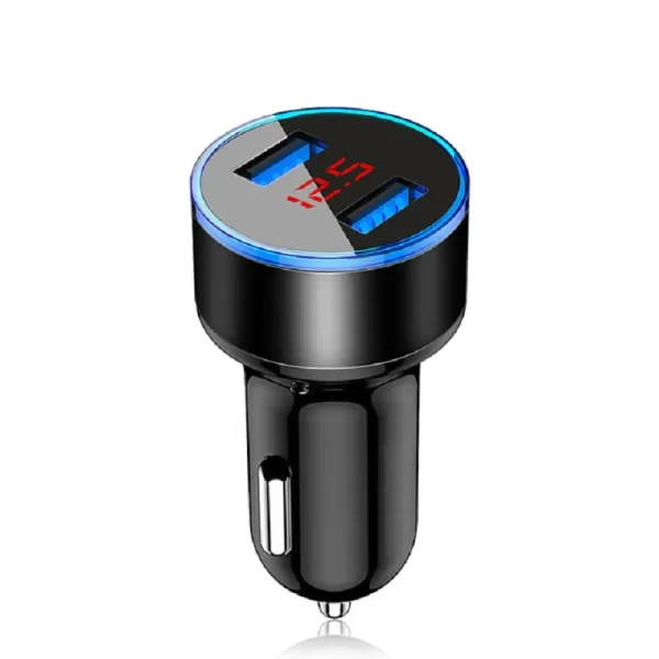 USB Car Charger Fast Charging Dual USB Adapter Cigarette Lighter LED Voltmeter for all Types of Mobile Phones - Image 8