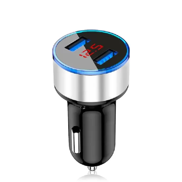 USB Car Charger Fast Charging Dual USB Adapter Cigarette Lighter LED Voltmeter for all Types of Mobile Phones - Image 10