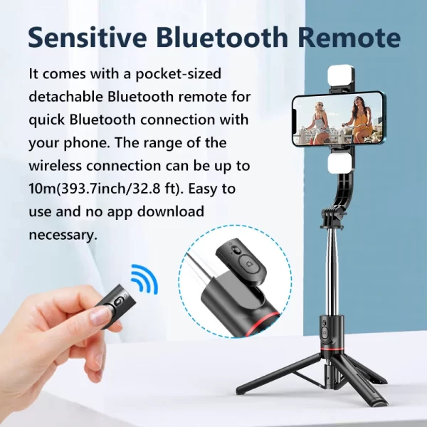 2024 latest hot 1160mm Extended Version Bluetooth Selfie Stick Double Fill Light Tripod with Remote Shutter for Android IOS - Image 5