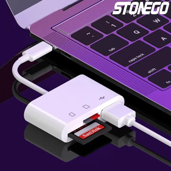 STONEGO 3-in-1 SD/TF Card Reader OTG Adapter 2.0/3.0 Port Compatible for MacBook Pro Laptop PC Camera Mobile Phones - Image 3