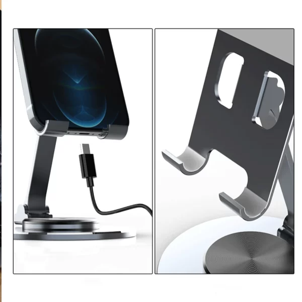 Metal 360° Rotating Desk Mobile Phone Holder Stand for iPhone Cellphone Smartphone Mobile Phones Ipad Telephone Reader - Image 10