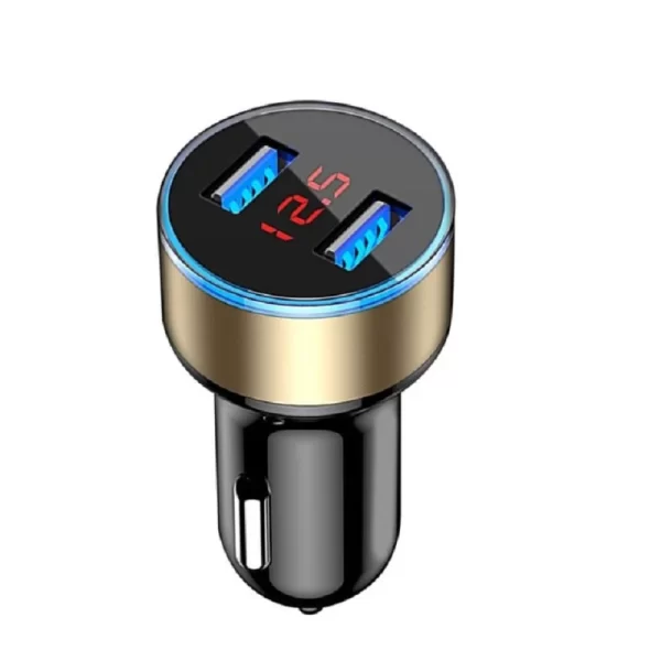 USB Car Charger Fast Charging Dual USB Adapter Cigarette Lighter LED Voltmeter for all Types of Mobile Phones - Image 9