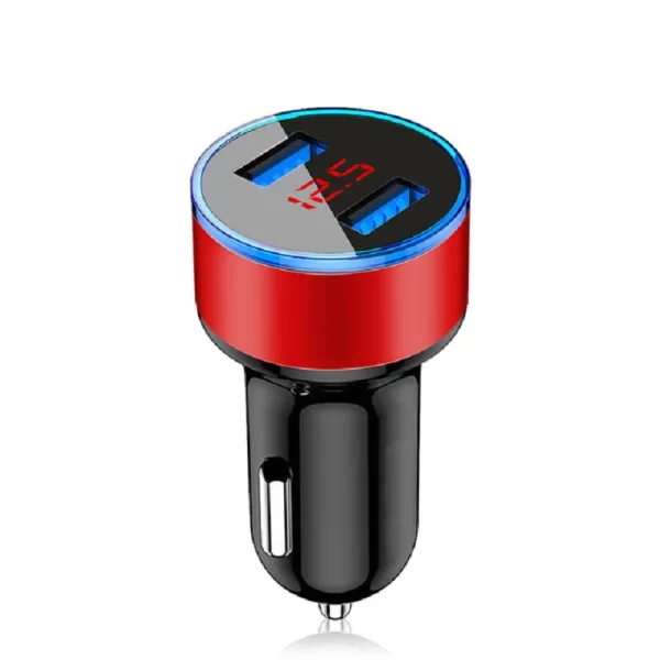 USB Car Charger Fast Charging Dual USB Adapter Cigarette Lighter LED Voltmeter for all Types of Mobile Phones - Image 11