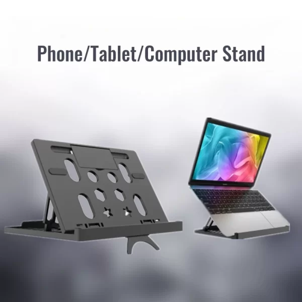 Multi-Angle Notebook Lifting Stand Ergonomic Aluminum 360° Swivel Base Computer Riser Bracket for Laptops Mobile Phones - Image 12