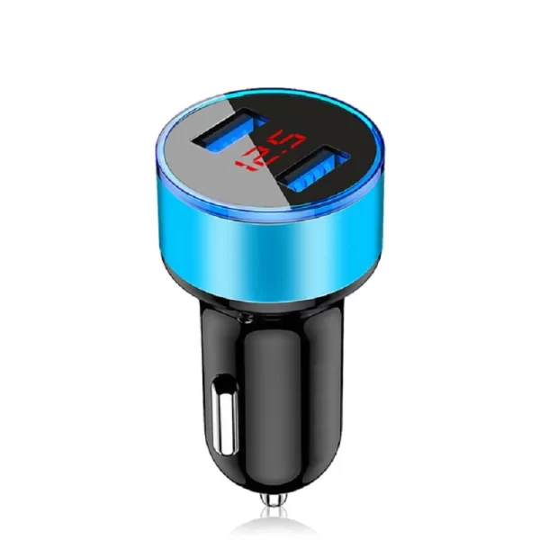 USB Car Charger Fast Charging Dual USB Adapter Cigarette Lighter LED Voltmeter for all Types of Mobile Phones - Image 7