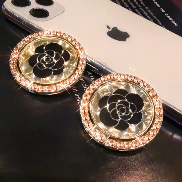 Luxury Bling Diamond Phone Holder 360 Degree Mobile Popular Magnet Phone Holder For iPhone 12 13 Foldable Portable Lazy Bracket