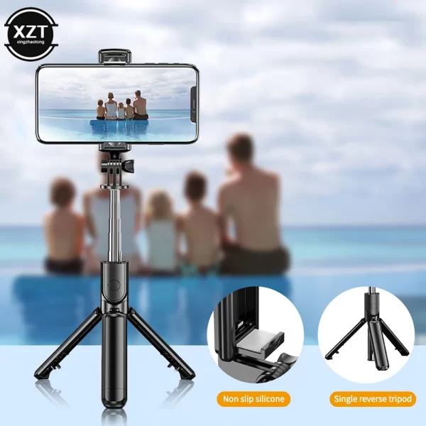 Foldable Integrated Wireless Bluetooth Self-timer Tripod with Bluetooth Shutter Retractable Aluminum Alloy Self-timer for Phone - Image 4