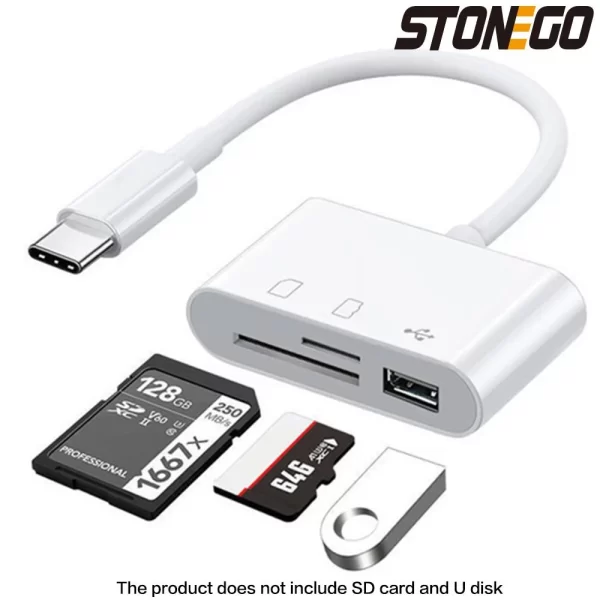 STONEGO 3-in-1 SD/TF Card Reader OTG Adapter 2.0/3.0 Port Compatible for MacBook Pro Laptop PC Camera Mobile Phones