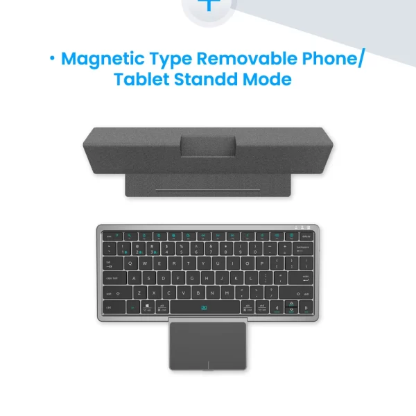 Wireless Keyboard Multi-Device Bluetooth with Touchpad Removable  Cover Foldable Stand Rechargeable for Windows Android iOS Tabl - Image 18