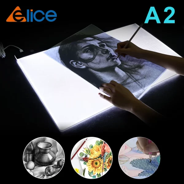 New (60*40cm)A2 Drawing board LED Digital Graphics Light Pad Box Painting Tracing Panel diamond painting pad Type C Power - Image 3