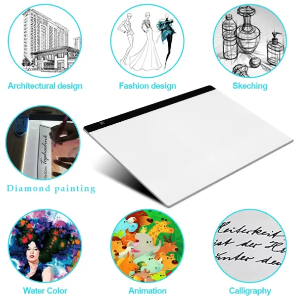 New (60*40cm)A2 Drawing board LED Digital Graphics Light Pad Box Painting Tracing Panel diamond painting pad Type C Power - Image 8