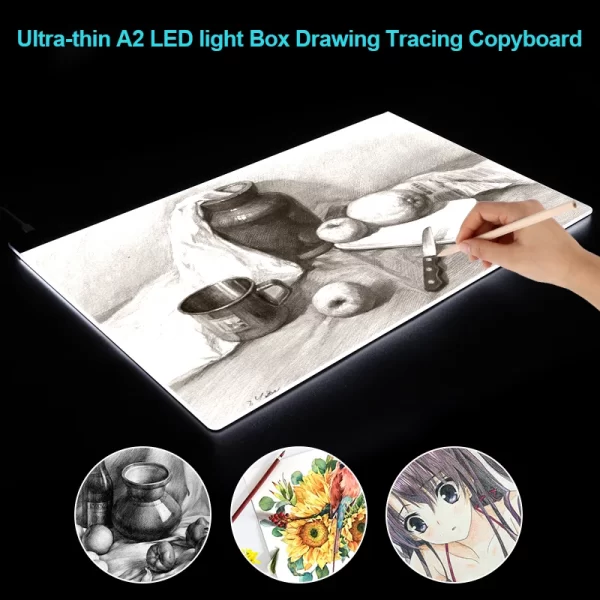 New (60*40cm)A2 Drawing board LED Digital Graphics Light Pad Box Painting Tracing Panel diamond painting pad Type C Power - Image 11