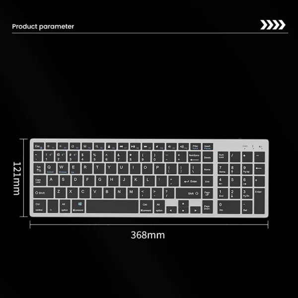 Dual Bluetooth Keyboard 2.4G Wireless Keyboard 102 Keycaps USB C Rechargeable Keyboard For MacBook iPad Tablet PC Accessories - Image 9