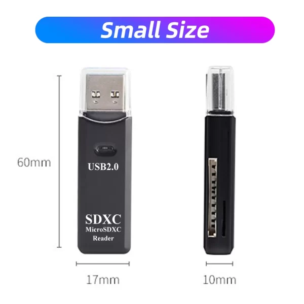 2 in 1 Card Reader USB 2.0 to SD Micro SD TF Card Reader for PC Laptop Accessories Smart Memory Card Reader Multi-card SD 카드 리더 - Image 5