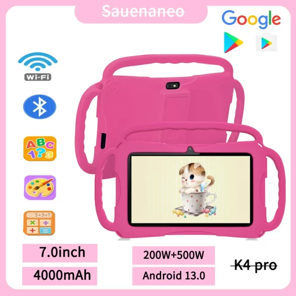 2024 New Original 7-inch PC Android Children's Tablet 4GB RAM 64GB ROM Android 13.0 Linkable Bluetooth 5G WIFI 4000mAh Battery