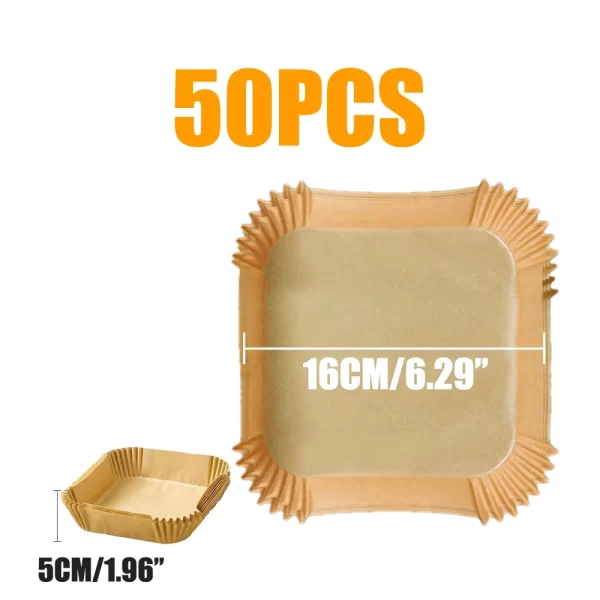 50/100Pcs Air Fryers Disposable Parchment Paper Liner Oil-proof Paper Tray Non-Stick Baking Mat AirFryers Accessories Square - Image 8