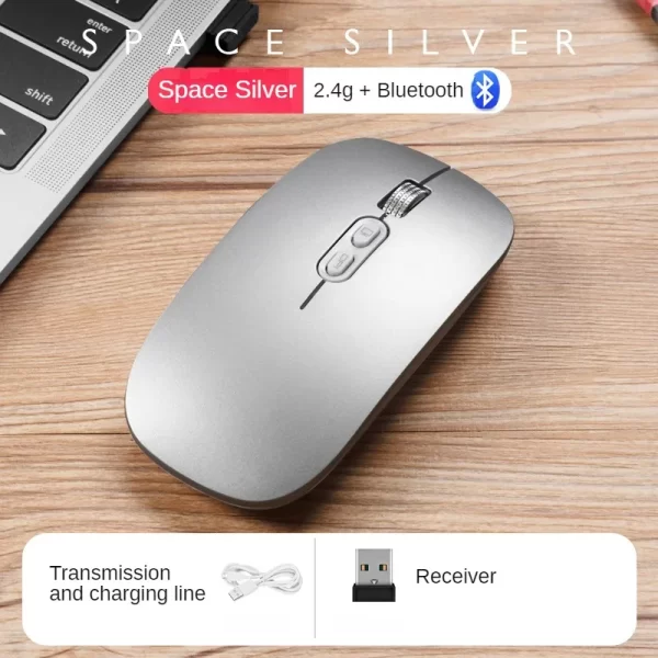 2.4G dual mode wireless bluetooth mouse 1600dpi mute backlit mouse ergonomic design gaming mouse for pc laptop office accessorie - Image 10