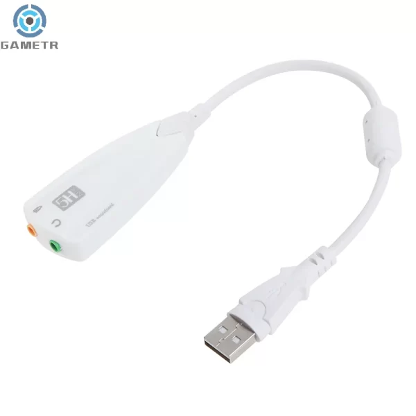 Headphone Speakers Laptop PC DIY Accessories White 5HV2 External USB Sound Card 7.1 With 3.5mm Audio Interface Adapter - Image 2