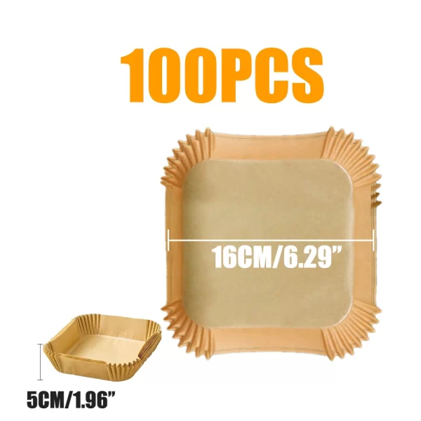 50/100Pcs Air Fryers Disposable Parchment Paper Liner Oil-proof Paper Tray Non-Stick Baking Mat AirFryers Accessories Square - Image 24