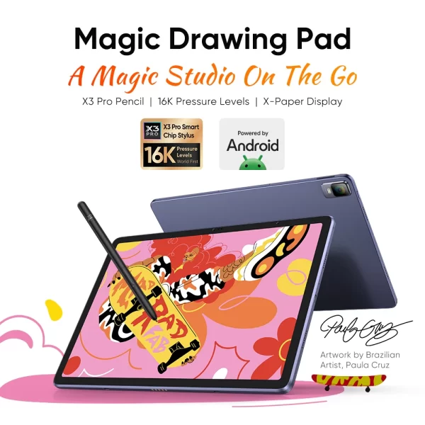 XPPen Android Tablet 12.2 inch Magic Drawing Pad Graphics Tablet with X3 Pro Pencil (16K Pressure/No Charging) 8000mAh Battery - Image 9