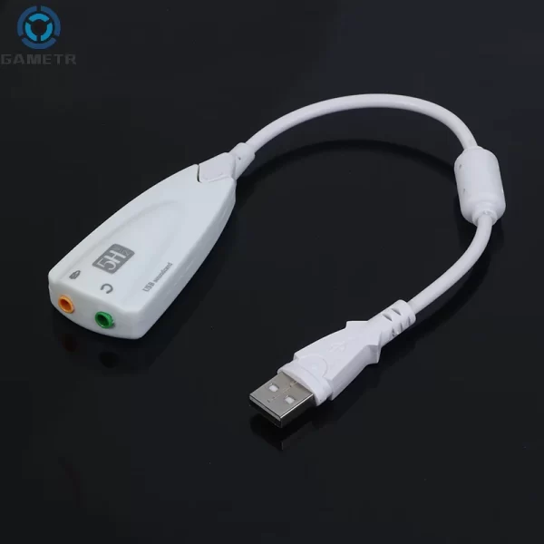 Headphone Speakers Laptop PC DIY Accessories White 5HV2 External USB Sound Card 7.1 With 3.5mm Audio Interface Adapter