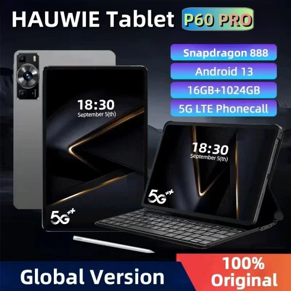 2024 Global Version NEW Original P60 Pro Tablet Android 13 16GB+1TB 11 Inch Snapdrago 888 5G Dual SIM Card WIFI HD 4K Mi Tablet