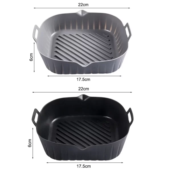 21CM Silicone Air Fryers Liner Basket Square Reusable AirFryers Pot Tray Heat Resistant Food Baking AirFryers Oven Accessories - Image 17