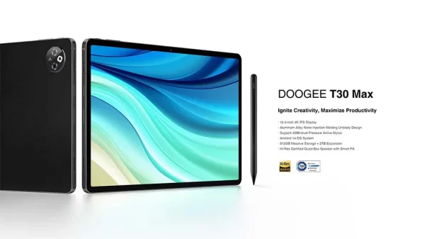 DOOGEE T30 Max Tablet Android 14 12.4" 4K 20GB(8+12) 512GB 50MP Dual Camera Aluminum Alloy Nano Unibody 10800mAh 33W Fast Change - Image 10