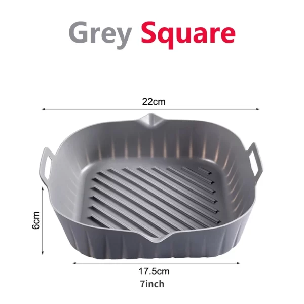 21CM Silicone Air Fryers Liner Basket Square Reusable AirFryers Pot Tray Heat Resistant Food Baking AirFryers Oven Accessories - Image 10