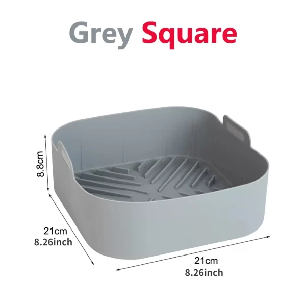 21CM Silicone Air Fryers Liner Basket Square Reusable AirFryers Pot Tray Heat Resistant Food Baking AirFryers Oven Accessories - Image 13