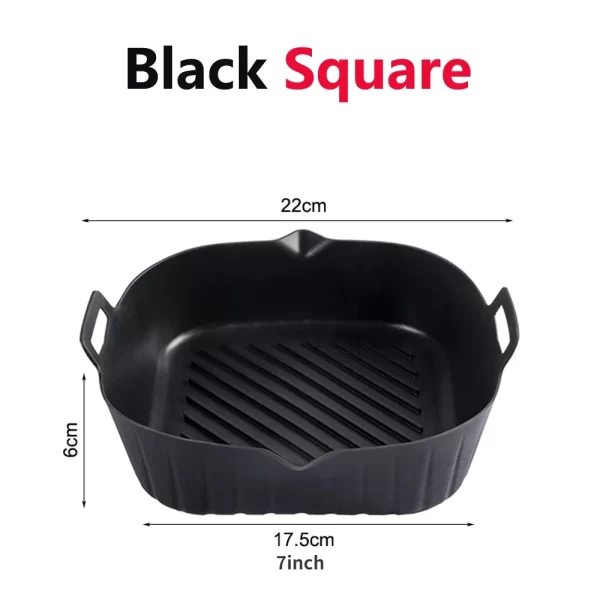 21CM Silicone Air Fryers Liner Basket Square Reusable AirFryers Pot Tray Heat Resistant Food Baking AirFryers Oven Accessories - Image 11