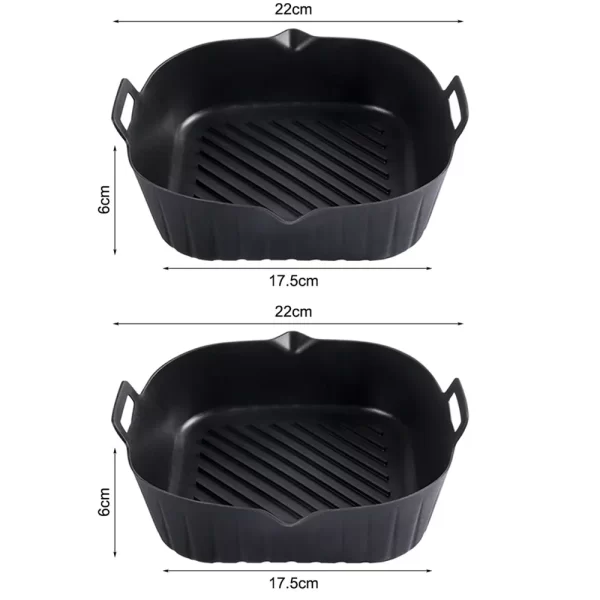 21CM Silicone Air Fryers Liner Basket Square Reusable AirFryers Pot Tray Heat Resistant Food Baking AirFryers Oven Accessories - Image 18