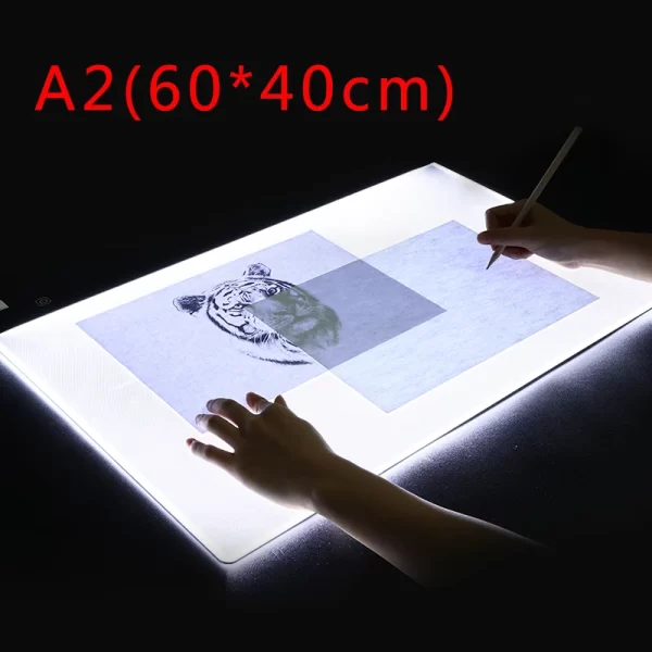 New (60*40cm)A2 Drawing board LED Digital Graphics Light Pad Box Painting Tracing Panel diamond painting pad Type C Power - Image 2