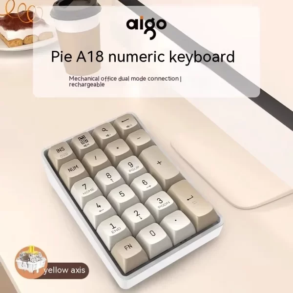 Aigo A18 Mini Keyboard Keypad Dual Mode 2.4ghz Wireless Numpad Mechanical Keyboard Accessory For Computer Office Gaming Man Gift - Image 10