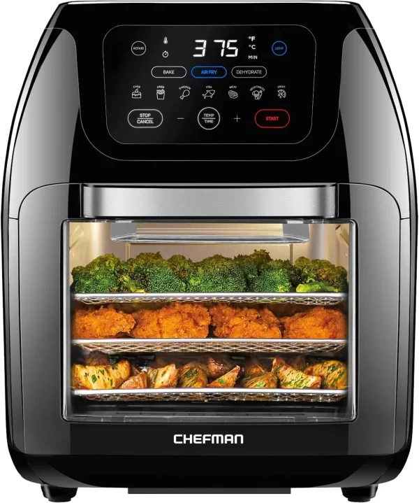 CHEFMAN Multifunctional Digital Air Fryer+ Rotisserie, Dehydrator, Convection Oven, 17 Touch Screen Presets Fry, Roast Dehydrate