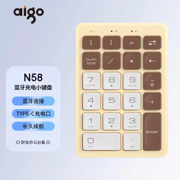 Aigo A18 Mini Keyboard Keypad Dual Mode 2.4ghz Wireless Numpad Mechanical Keyboard Accessory For Computer Office Gaming Man Gift - Image 8