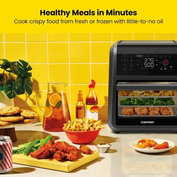 CHEFMAN ExacTemp™ 12 Quart 5-in-1 Air Fryer with Integrated Smart Cooking Thermometer, 28 Touchscreen Presets - Image 4