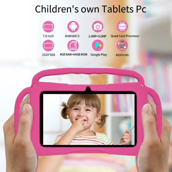 2024 New Original 7-inch PC Android Children's Tablet 4GB RAM 64GB ROM Android 13.0 Linkable Bluetooth 5G WIFI 4000mAh Battery - Image 5