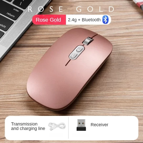 2.4G dual mode wireless bluetooth mouse 1600dpi mute backlit mouse ergonomic design gaming mouse for pc laptop office accessorie - Image 7