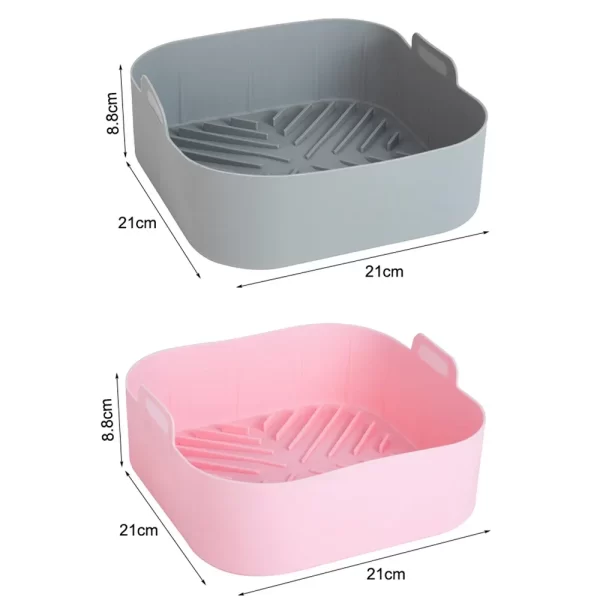 21CM Silicone Air Fryers Liner Basket Square Reusable AirFryers Pot Tray Heat Resistant Food Baking AirFryers Oven Accessories - Image 21